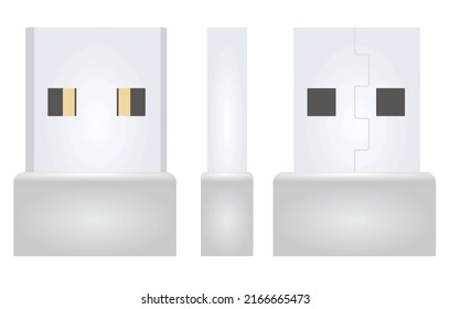 Adaptador USB blanco. ilustración vectorial