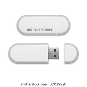 White usb flash drive