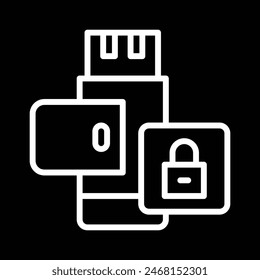 Icono blanco de la unidad flash USB