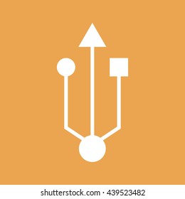 White USB flash drive vector icon