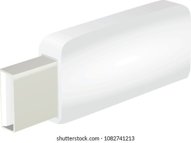 White USB flash. vector illustration