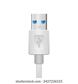 White USB Type-A 3.0_3.1_ Male illustration.