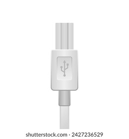 White USB Type-B 3.0_3.1_ Male illustration.