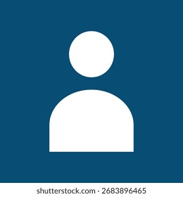 White User Icon on Blue Background