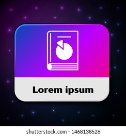 White User manual icon isolated on black background. User guide book. Instruction sign. Read before use. Rectangle color button. Vector Illustration