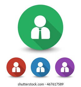 White User Profile icon in different colors set