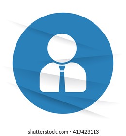 White User Profile icon label on wrinkled paper