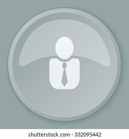 White User Profile icon on grey web button