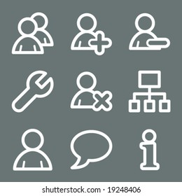Iconos web V2 de usuarios blancos