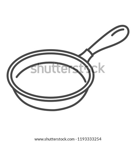 White utensil frying pan icon. Outline white utensil frying pan vector icon for web design isolated on white background