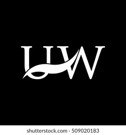 White UW Swoosh Logo Vector