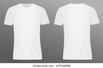 White v neck t shirt. vector illustration