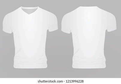 White V Neck T Shirt. Vector Illustration