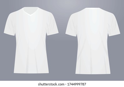 White v neck t shirt. vector illustration