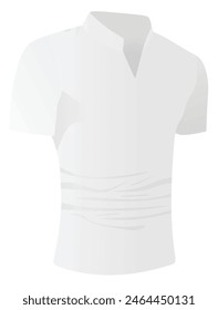 White v neck  t shirt. vector illustration