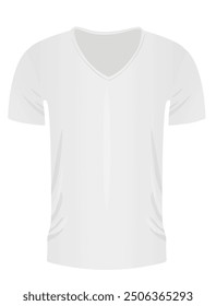 White v neck t shirt. vector illustration
