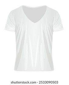 White v neck t shirt. vector illustration