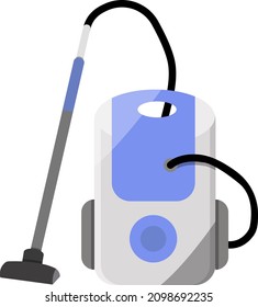 White vaccum cleaner, illustration, vector on a white background.