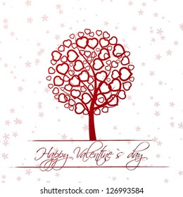 white valentine tree with hearts. valentine concept.