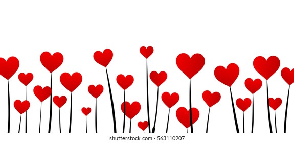 El pasado de San Valentín blanco con corazones rojos. Ilustración de papel vector.