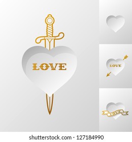white valentines postcard with heart