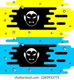 White Vampire icon isolated on black background. Happy Halloween party.  Vector