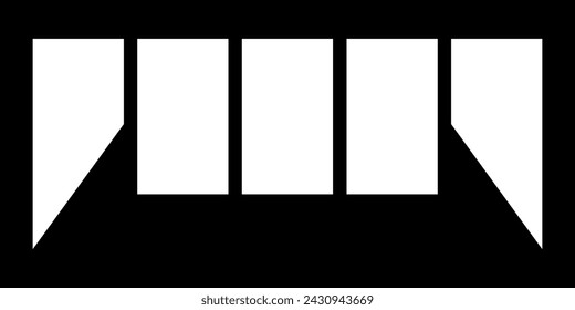 White vampire teeth. Abstract teeth icon. Vector illustration isolated on black background.