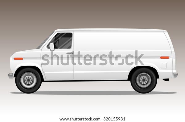 White van with blank space for text or\
logo. Detailed vector\
illustration.