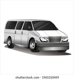 white van car vector art