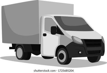 White van illustration, vector on white background