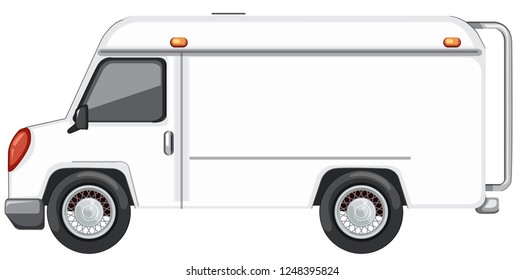 A white van on white background illustration