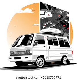 White van seven seater and interior