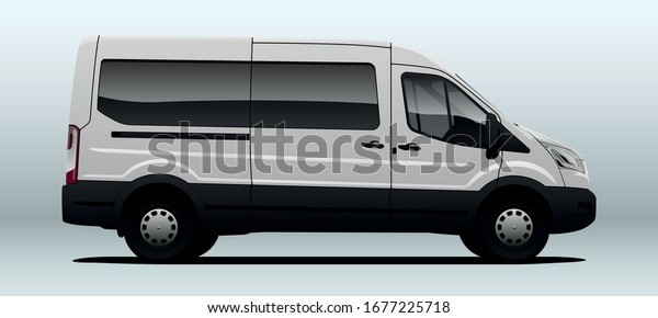 White van for\
transportation in\
vector.