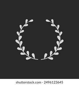 White various round floral and laurel frames vintage design editable background