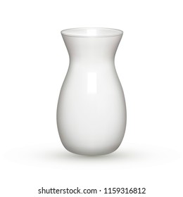 White vase. Vector illustration.