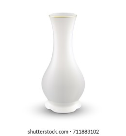 White vase. Vector illustration.
