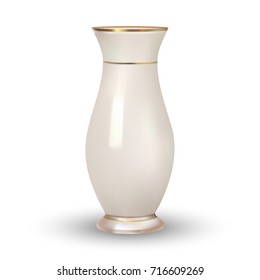 White vase. Vector illustration.