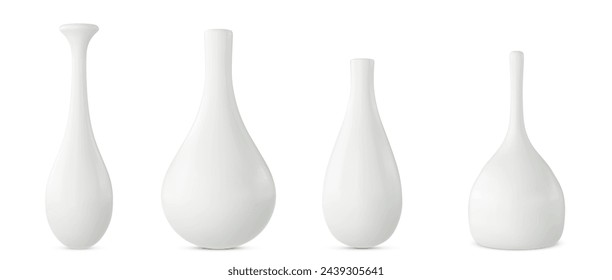 white vases set  vector image