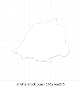 White Vatican City map and grid vector. Thin gray outline on white background. EPS10.