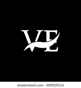 White VE Swoosh Logo Vector