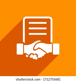 White vector agreement on orange background