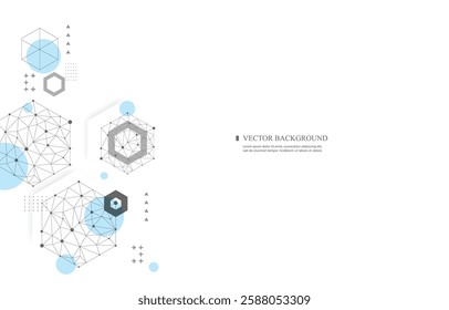 white vector backgroun geometric hexagon and polygon concept