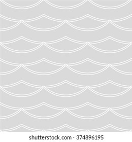 White vector background of abstract waves. Seamless pattern