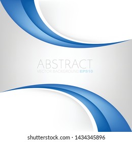 White vector background with blue curve line and space for design