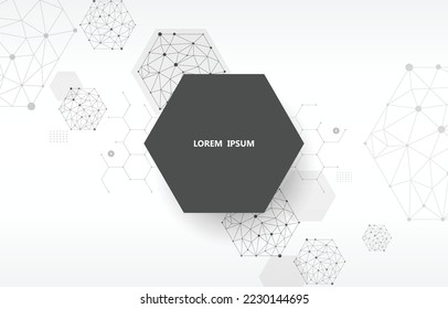 White vector background futuristic geometric hexagon shape