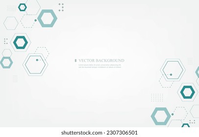 White vector background geometric hexagon shape.futuristic.technology.medical background