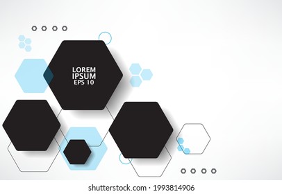 Forma de hexágonos geométricos del fondo del vector blanco.