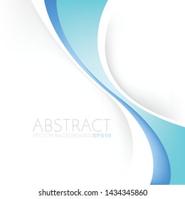 White vector background with green blue curve line and space for design