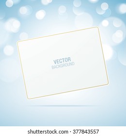 White vector background. Greeting card on a bokeh background. Realistic mockup.