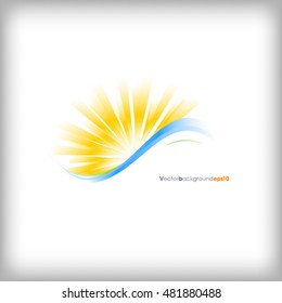 White vector background with sun burst effect